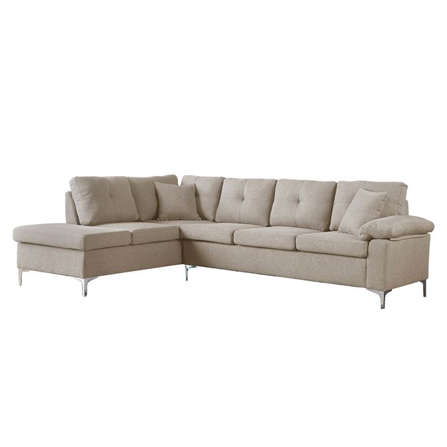 B2BM-0516412 ΚΑΝΑΠΕΣ ΓΩΝΙΑ ΑΡΙΣΤΕΡΗ ZAILA HM3086L ΥΦΑΣΜΑ ΜΠΕΖ 282x197x90 εκ. - Image 1