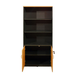 ΒΙΒΛΙΟΘΗΚΗ ΓΡΑΦΕΙΟΥ ΕΠΑΓΓΕΛΜΑΤΙΚΗ ABELINA 80Χ40Χ180Υεκ.HM2014.01 ΣΕ ΧΡΩΜΑ ΟΞΙΑ ΜΕ 2 ΠΟΡΤΕΣ - Image 3